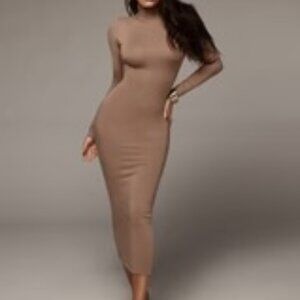 NWOT jluxlabel Mocha Janessa Double lined Turtleneck Dress - Medium